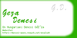 geza dencsi business card